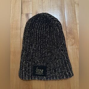 Love Your Melon Black and Gold Knit Beanie